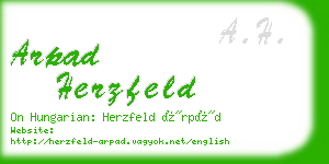 arpad herzfeld business card